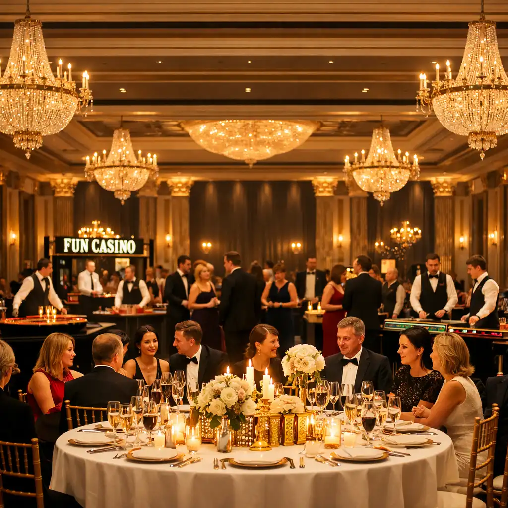 Elegancka gala firmowa w luksusowym hotelu w Warszawie z strefą fun casino