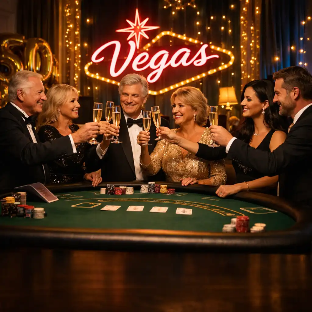 Kameralny jubileusz 50-lecia w stylu Las Vegas w prywatnej willi pod Warszawą